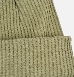 Bonnet Waffle Knit Cap Olive