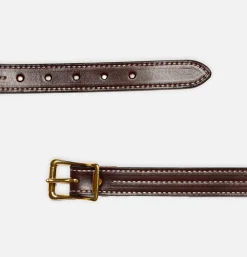 Ceinture Triple Stitched Dark Brown