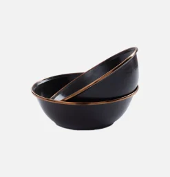 Enamel Bowl Set X 2 Charcoal