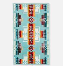 Jacquard Hand Towel Chief Joseph Aqua
