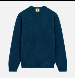 Pull Youri Col Rond Bleu Jean