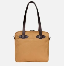 Small Zipper Tote Tan