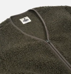 Zip Up Vee Cardigan Khaki